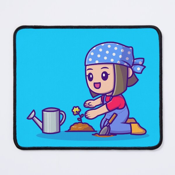 Item preview, Cute Girl Planting Crops Cartoon Icon designed and sold by hjian8219.