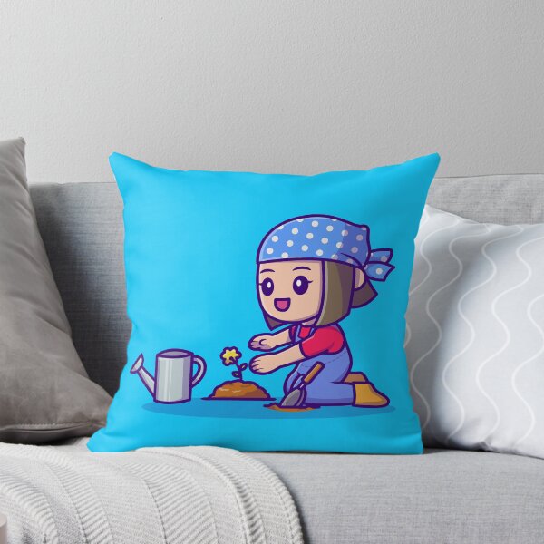 Item preview, Cute Girl Planting Crops Cartoon Icon designed and sold by hjian8219.