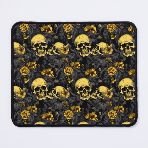 Item preview, Charcoal and Yellow Skulls Composite Overlay Pattern #5 designed and sold by ARTficiallyAnon.