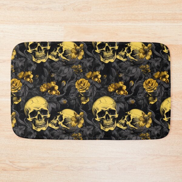 Item preview, Charcoal and Yellow Skulls Composite Overlay Pattern #5 designed and sold by ARTficiallyAnon.