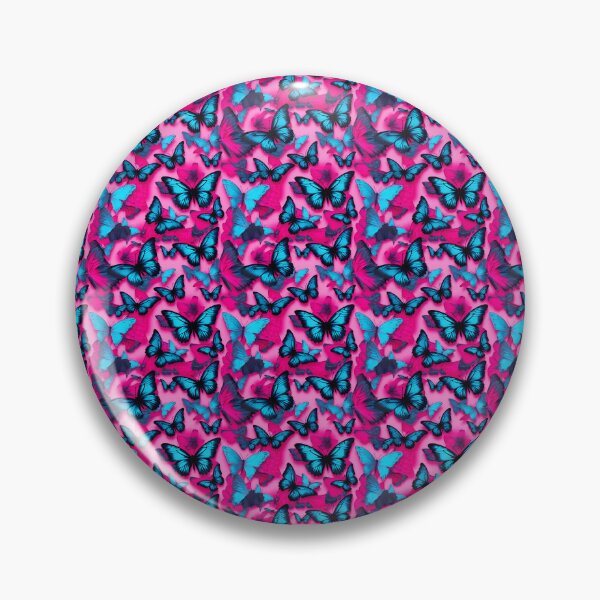 Item preview, Hot Pink and Cyan Butterfly Composite Overlay Pattern #6 designed and sold by ARTficiallyAnon.