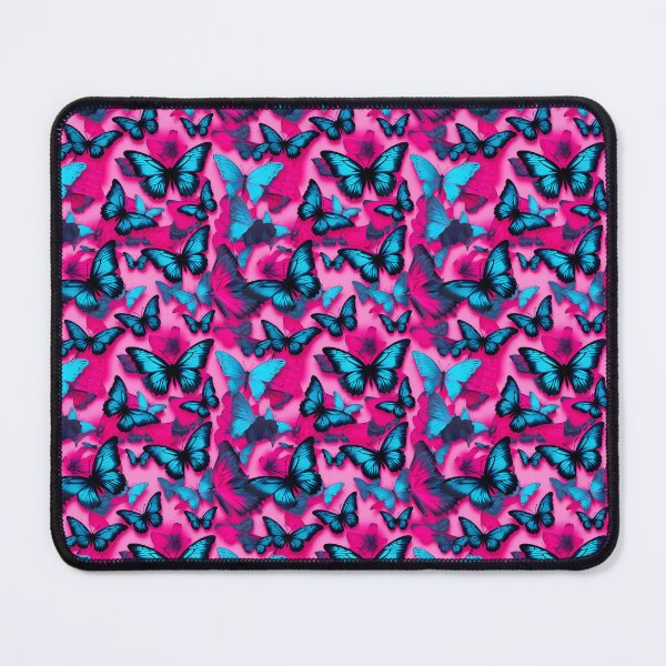 Item preview, Hot Pink and Cyan Butterfly Composite Overlay Pattern #6 designed and sold by ARTficiallyAnon.