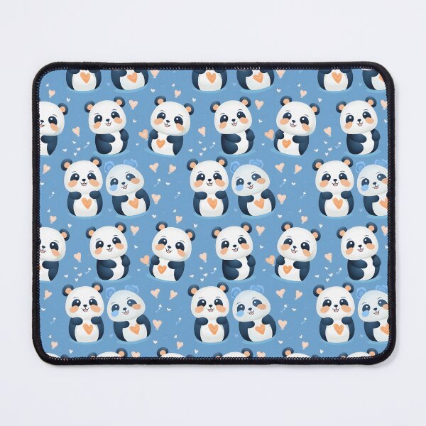 Item preview, Royal Blue and Peach Cute Panda Composite Overlay Pattern #1 designed and sold by ARTficiallyAnon.