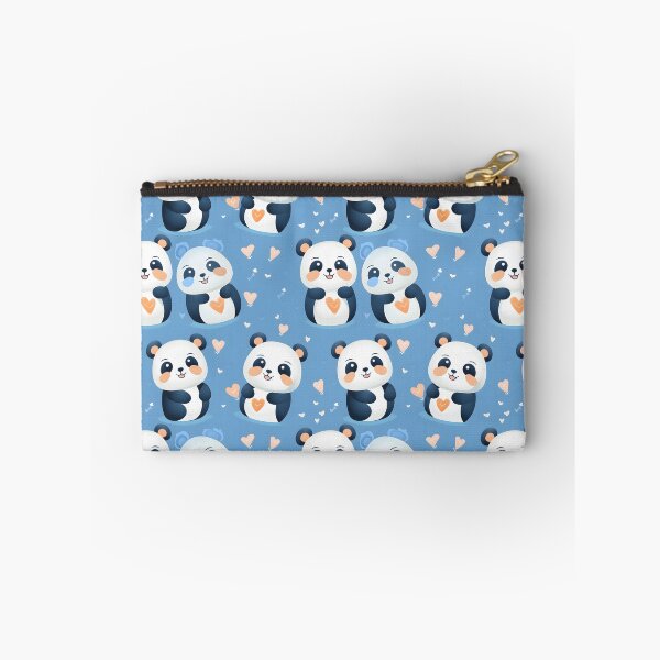 Item preview, Royal Blue and Peach Cute Panda Composite Overlay Pattern #1 designed and sold by ARTficiallyAnon.