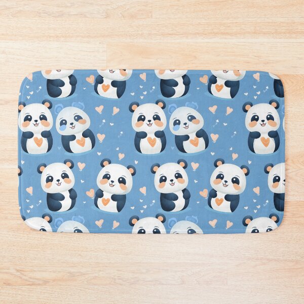 Item preview, Royal Blue and Peach Cute Panda Composite Overlay Pattern #1 designed and sold by ARTficiallyAnon.