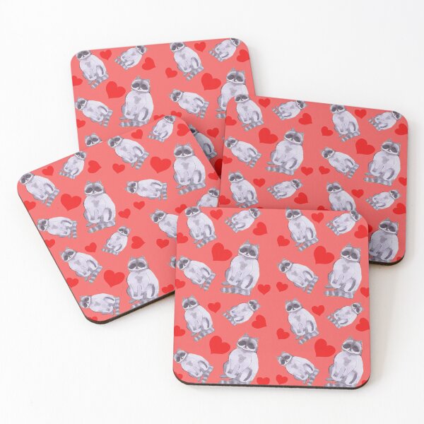 Item preview, Racoon and hearts designed and sold by Kiruthikaarts.