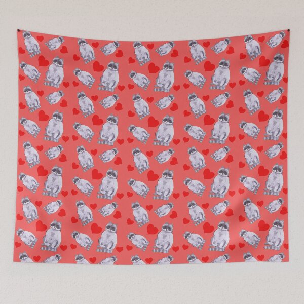 Item preview, Racoon and hearts designed and sold by Kiruthikaarts.