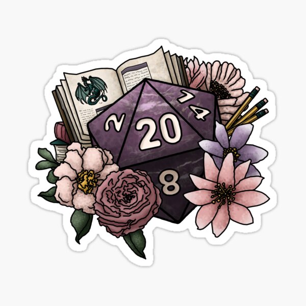 Artikel-Vorschau von Dungeon Master D20 – Amethyst-Version – Tabletop-Gaming-Würfel, designt und verkauft von Kiel Chenier + Cassidy June Art.