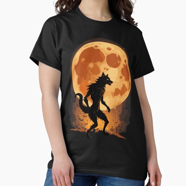 Item preview, Chupacabra with Full Moon Halloween Cryptid Monster  designed and sold by Peculiarts.