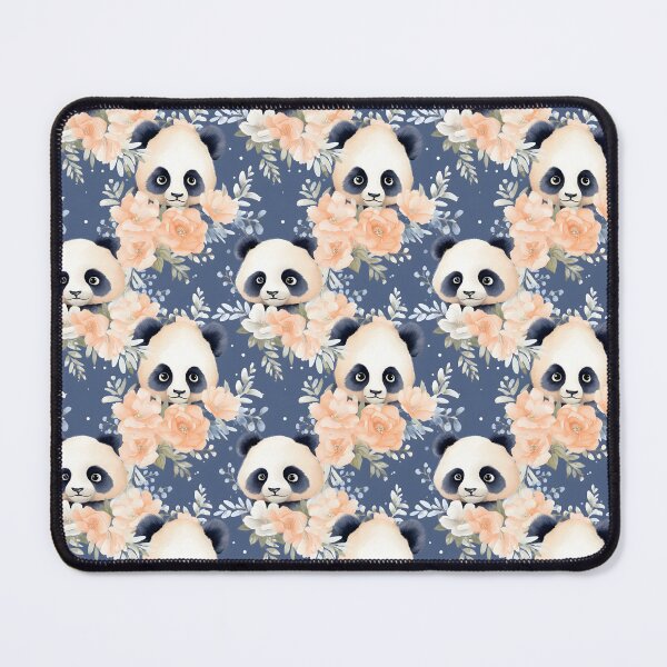 Item preview, Royal Blue and Peach Cute Panda Composite Overlay Pattern #4 designed and sold by ARTficiallyAnon.
