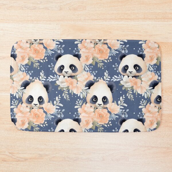Item preview, Royal Blue and Peach Cute Panda Composite Overlay Pattern #4 designed and sold by ARTficiallyAnon.