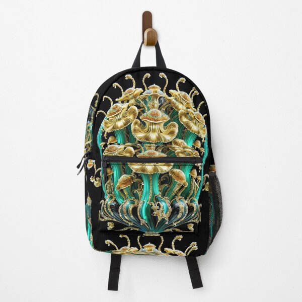 Item preview, Turquoise Decorative Golden Mushrooms Design designed and sold by artelligens.