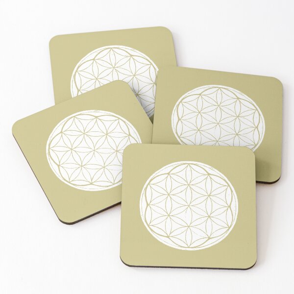 Item preview, Flower of Life Linocut - Snow + Gold designed and sold by Irene Estelle.