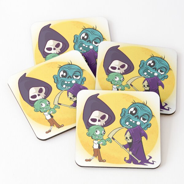 Item preview, Cute Zombie & Reaper designed and sold by GalaxyArtForge.