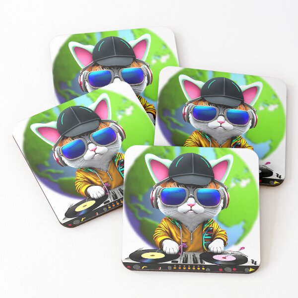 Item preview, cute cat dj  designed and sold by jojokrap-2023.