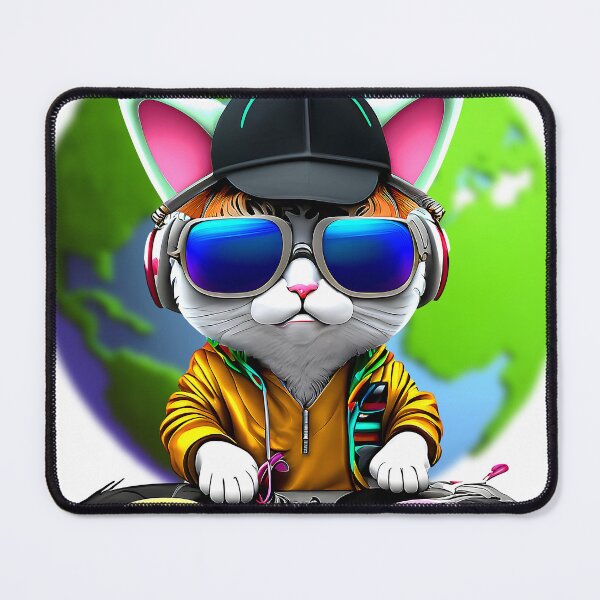 Item preview, cute cat dj  designed and sold by jojokrap-2023.