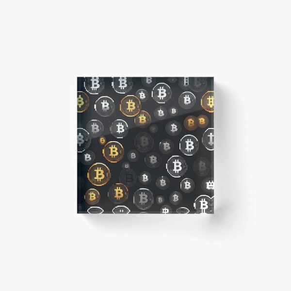 Item preview, Bitcoin seamless pattern design pixelated version designed and sold by angelisart.
