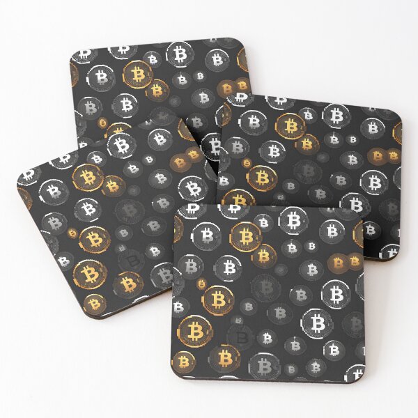 Item preview, Bitcoin seamless pattern design pixelated version designed and sold by angelisart.