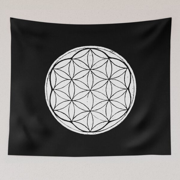 Artikelvorschau, Flower of Life Linocut - Snow + Coal entworfen und verkauft von Irene Estelle.