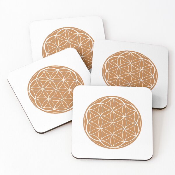 Artikelvorschau, Flower of Life Linocut - Rust + Snow entworfen und verkauft von Irene Estelle.
