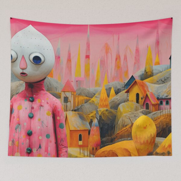 Item preview, Dreamy Pastel Village: The Watchful Guardian designed and sold by VisionDuke.