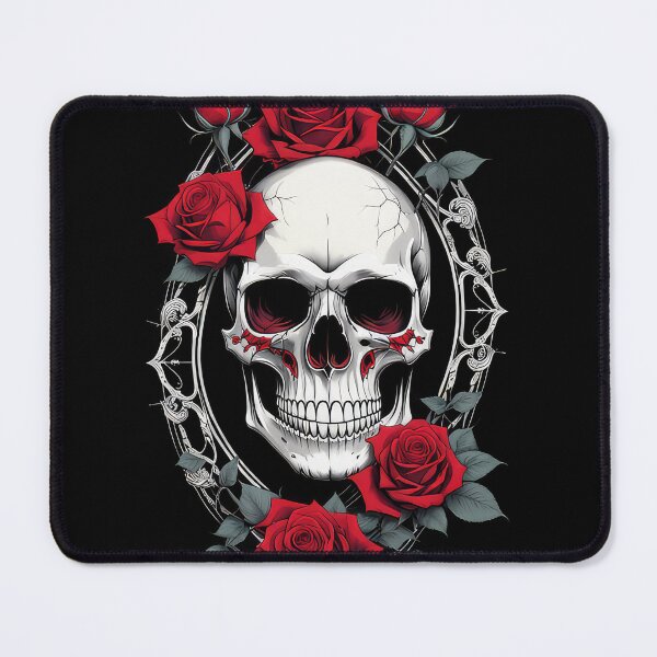 Item preview, Skull and red roses designed and sold by angelisart.