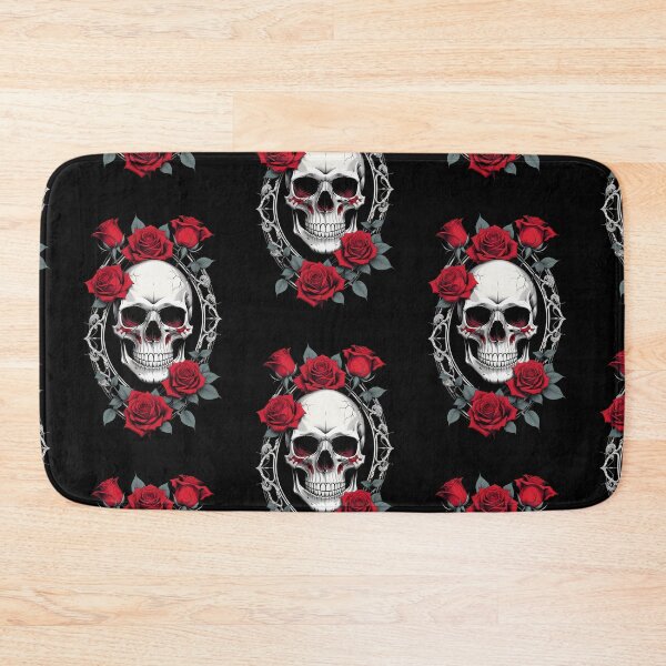Item preview, Skull and red roses designed and sold by angelisart.