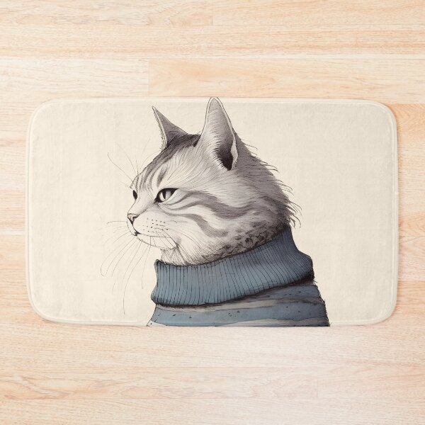 Item preview, Sweater Cat illustration designed and sold by SurfolioPrints.