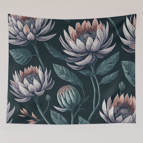 Item preview, Protea Flower and Leaves Pattern  designed and sold by GraphicsClub.
