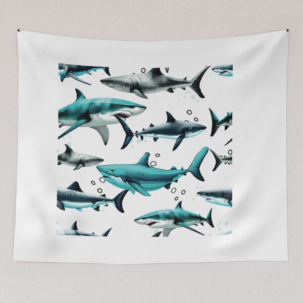Item preview, White shark. Pool with sharks. designed and sold by Anastasiia Yurevych.