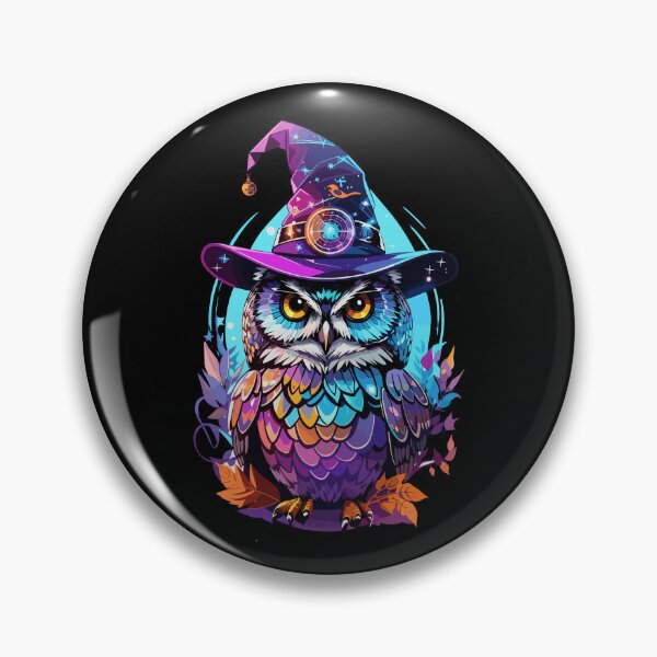 Item preview, Holographic Owl in Witch Hat designed and sold by ElCrocodel.