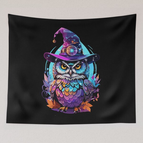 Item preview, Holographic Owl in Witch Hat designed and sold by ElCrocodel.