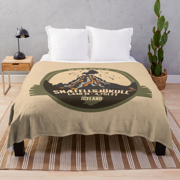 Item preview, Snæfellsjökull Volcano Iceland Volcanic Eruption Retro Badge designed and sold by mountainfad.