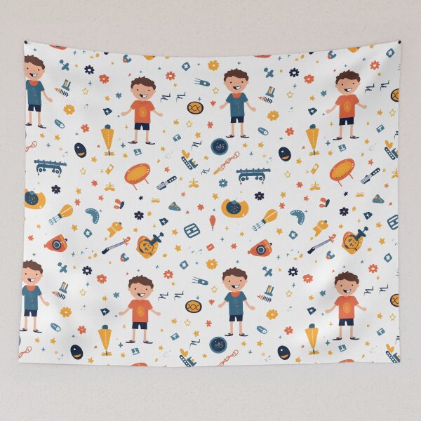 Item preview, Boys' Chic Patterns on White Canvas designed and sold by hansamanmilan.