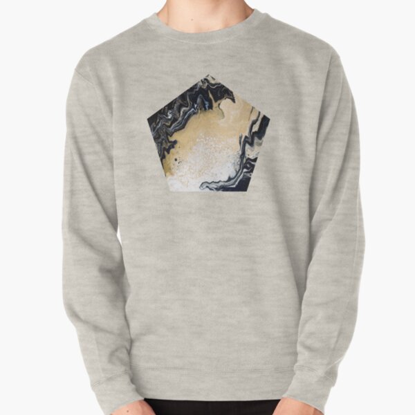Black Gold Acrylic Pour Pullover Sweatshirt