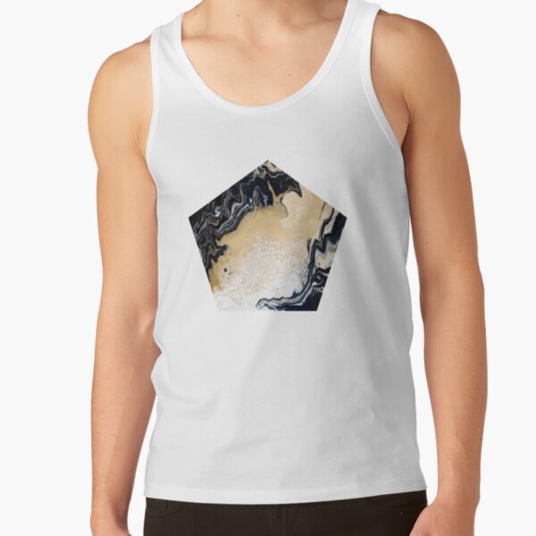 Black Gold Acrylic Pour Tank Top