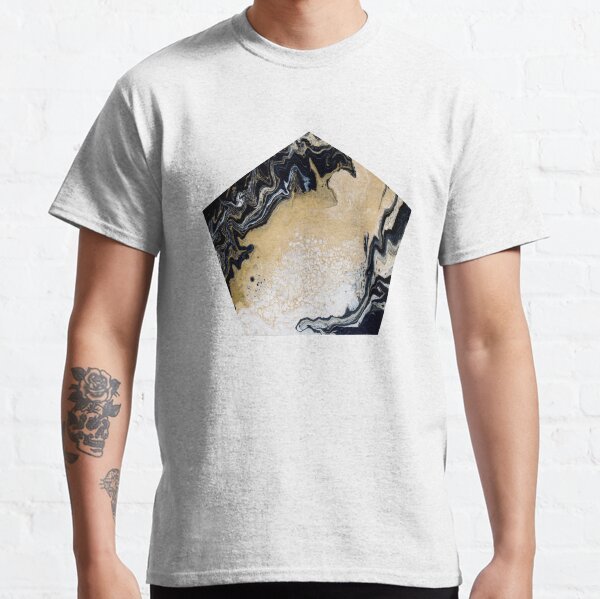 Black Gold Acrylic Pour Classic T-Shirt
