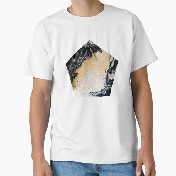 Black Gold Acrylic Pour Classic T-Shirt