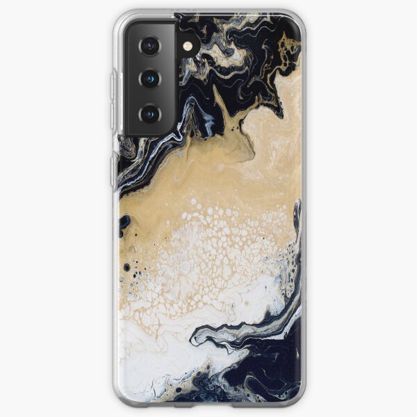 Black Gold Acrylic Pour Samsung Galaxy Soft Case
