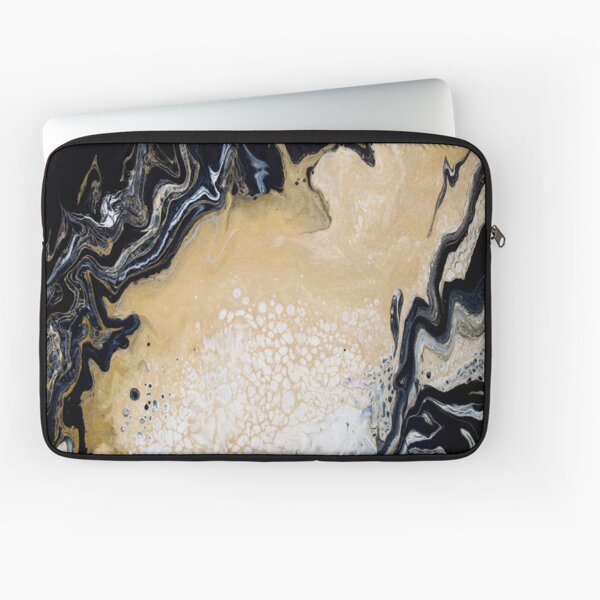 Black Gold Acrylic Pour Laptop Sleeve