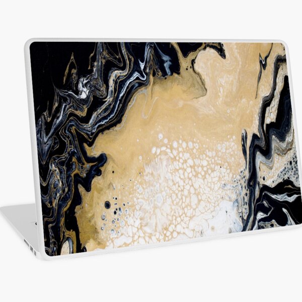 Black Gold Acrylic Pour Laptop Skin