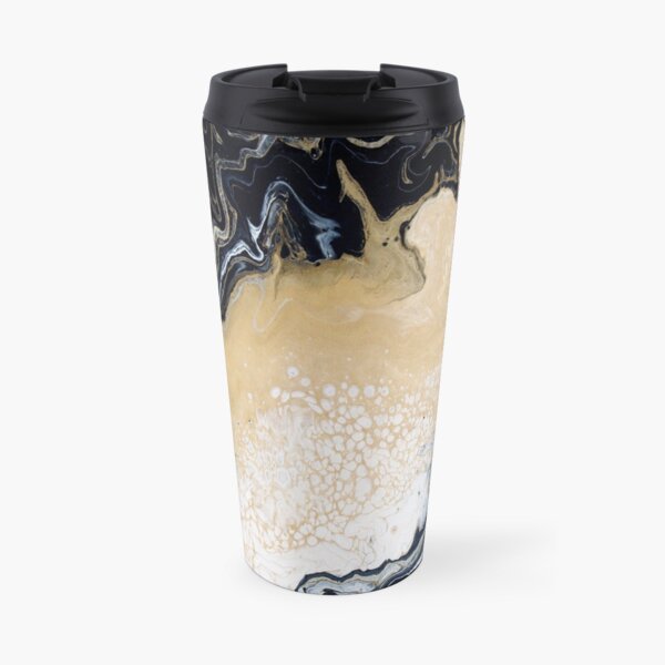 Black Gold Acrylic Pour Travel Mug