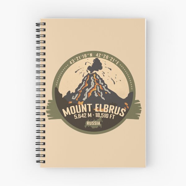Item preview, Mount Elbrus Volcano Russia Volcanic Eruption Retro Badge designed and sold by mountainfad.