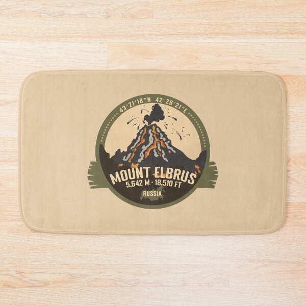 Item preview, Mount Elbrus Volcano Russia Volcanic Eruption Retro Badge designed and sold by mountainfad.