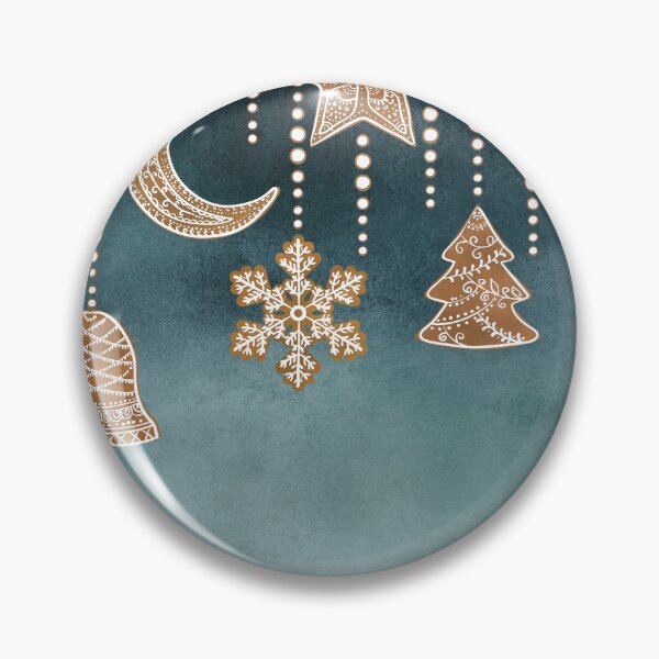 Artikelvorschau, Lebkuchen-Weihnachtsdekorationen nahtloser Rand. Verzierte Plätzchensterne, Mond, Glocken, Schneeflocken, Weihnachtsbaum-Aquarell-Illustration, süße Winterdekoration entworfen und verkauft von likapix.