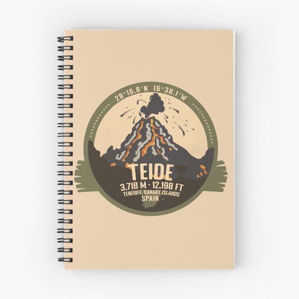 Item preview, Teide Volcano Tenerife, Canary Islands, Spain Volcanic Eruption Retro Badge designed and sold by mountainfad.