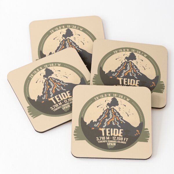 Item preview, Teide Volcano Tenerife, Canary Islands, Spain Volcanic Eruption Retro Badge designed and sold by mountainfad.