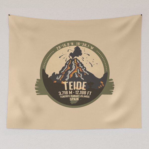 Item preview, Teide Volcano Tenerife, Canary Islands, Spain Volcanic Eruption Retro Badge designed and sold by mountainfad.
