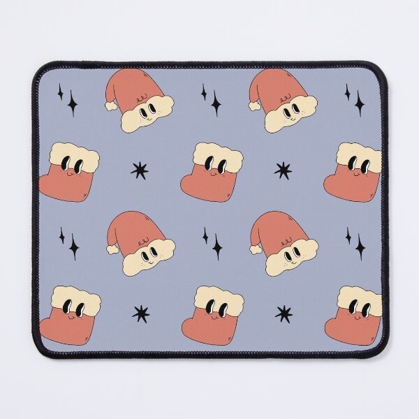 Item preview, Christmas santa stocking hat groovy retro cute kawaii smiley xmas pattern  designed and sold by TNwandesignart.