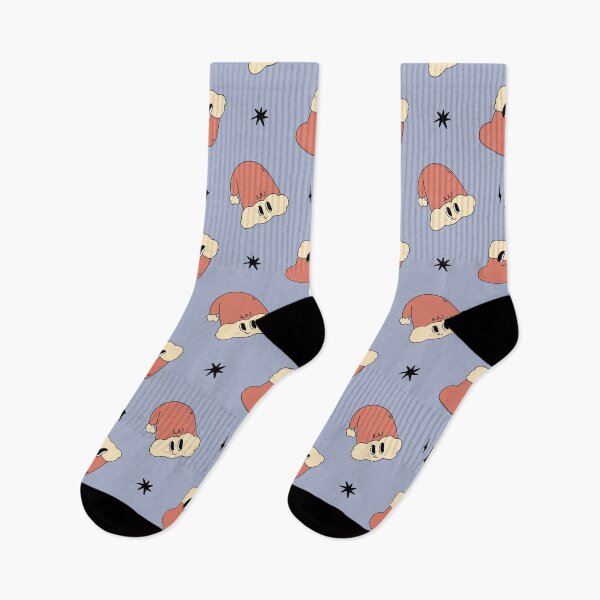 Item preview, Christmas santa stocking hat groovy retro cute kawaii smiley xmas pattern  designed and sold by TNwandesignart.